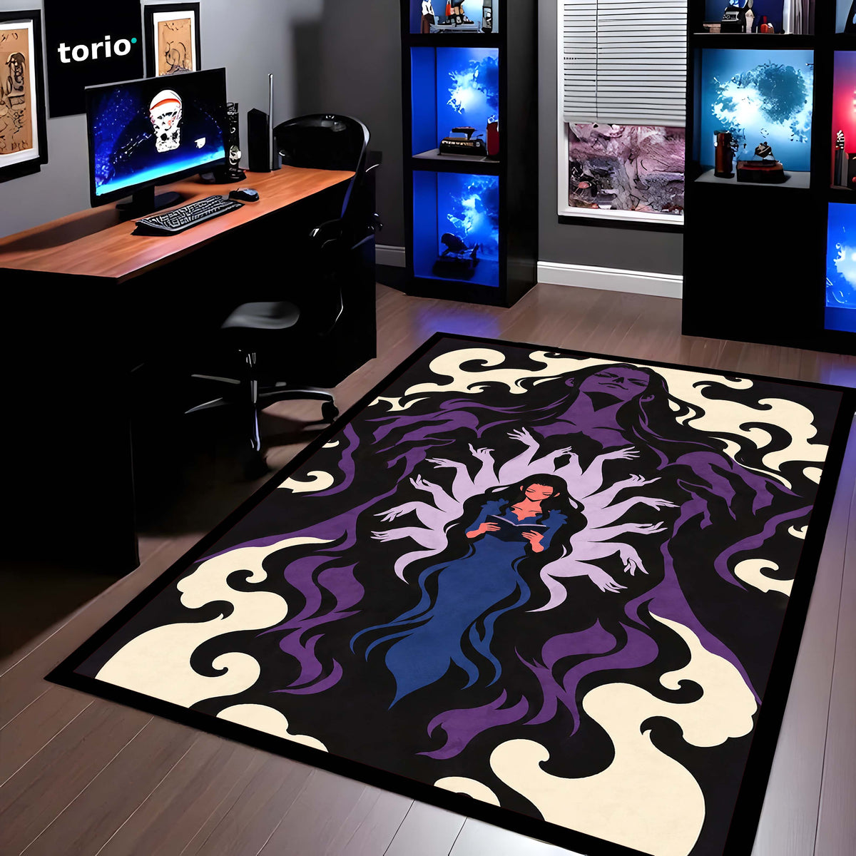 One Piece Nico Robin Demonio Fleur Area Flat Rug | Devil Child Anime Design | Premium Anti-Slip Flat Area Flat Rug