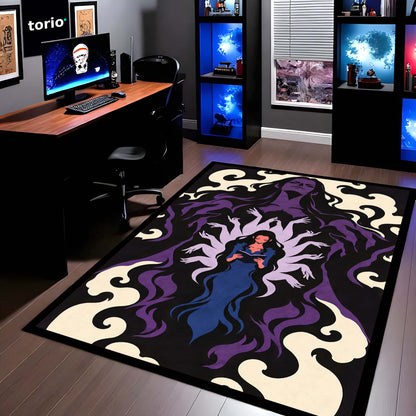 One Piece Nico Robin Demonio Fleur Area Flat Rug | Devil Child Anime Design | Premium Anti-Slip Flat Area Flat Rug