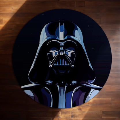 Darth Vader Star Wars Circular Floor Mat (3 mm Thick) | Anti-Slip Printed Round Flat Rug for Bedroom, Gaming Room & Sci-Fi Decor | TORIO