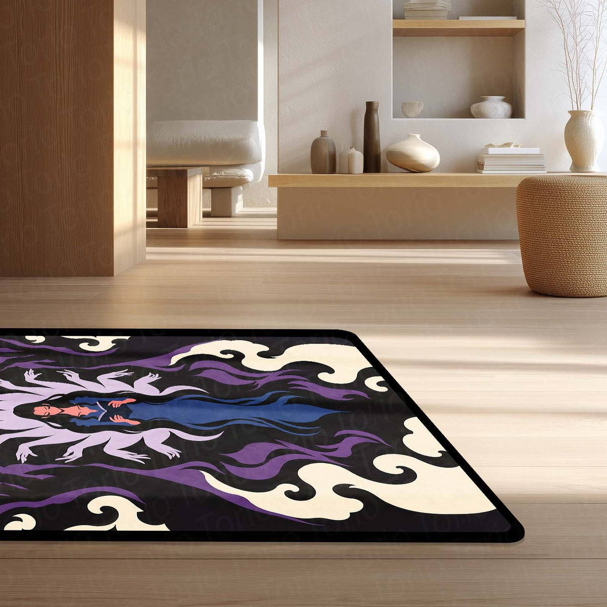 One Piece Nico Robin Demonio Fleur Area Flat Rug | Devil Child Anime Design | Premium Anti-Slip Flat Area Flat Rug