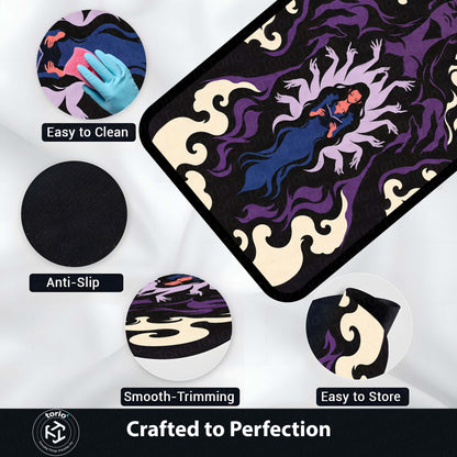 One Piece Nico Robin Demonio Fleur Area Flat Rug | Devil Child Anime Design | Premium Anti-Slip Flat Area Flat Rug