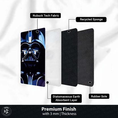 Darth Vader Star Wars Circular Floor Mat (3 mm Thick) | Anti-Slip Printed Round Flat Rug for Bedroom, Gaming Room & Sci-Fi Decor | TORIO