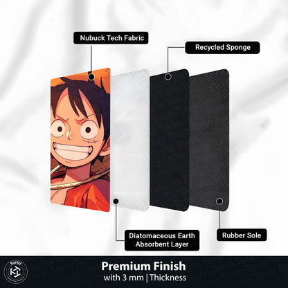 Monkey D. Luffy Circular Floor Mat (3 mm Thick) | Anime Round Flat Rug for Bedroom, Gaming Room & Otaku Decor | TORIO