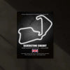 LED | 🇬🇧 Silverstone Circuit Neon LED Metal Poster – Glowing Home of British F1 Wall Art