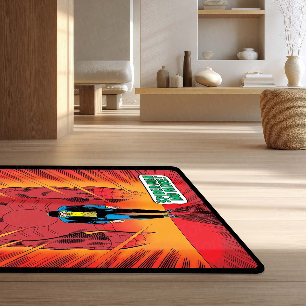 The Amazing Spider-Man Floor Mat | Classic Marvel Comic Cover Flat Rug | Anti-Slip 3mm Absorbent Superhero Floor Mat for Gaming Room, Bedroom & Fan Cave
