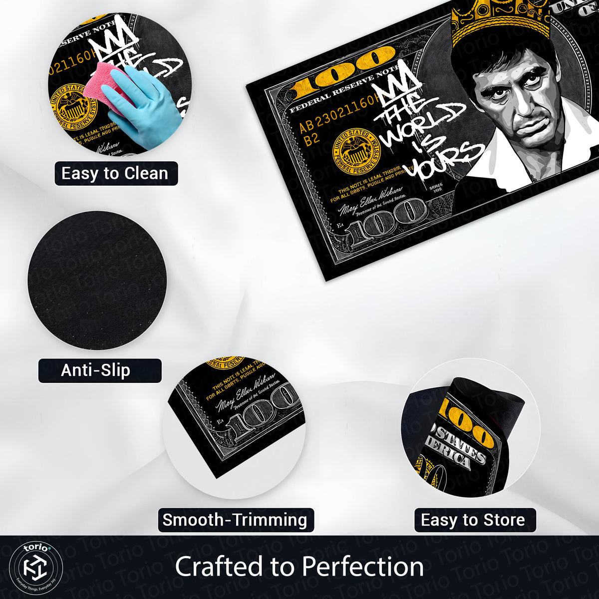 Tony Montana King Dollar Flat Rug | Wealth & Success flat rug