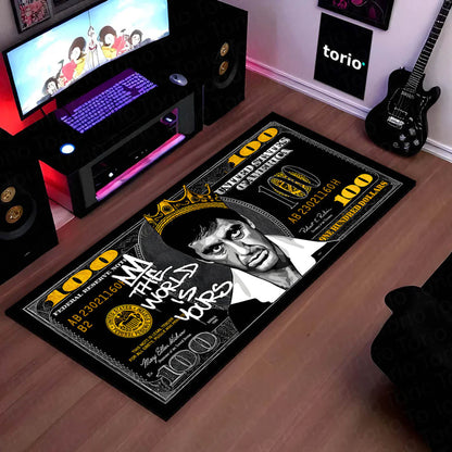 Tony Montana King Dollar Flat Rug | Wealth & Success flat rug