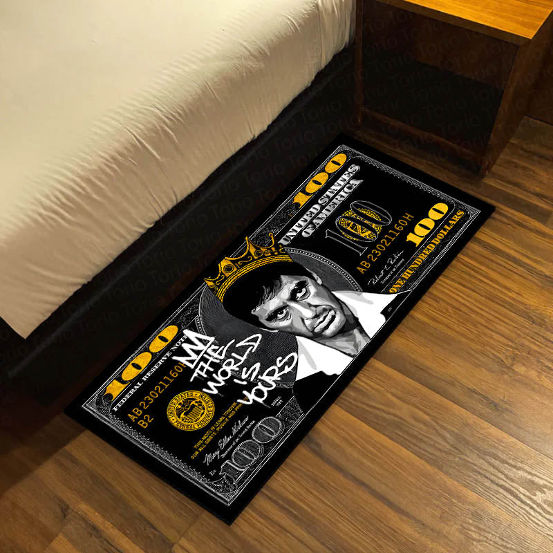Tony Montana King Dollar Flat Rug | Wealth & Success flat rug