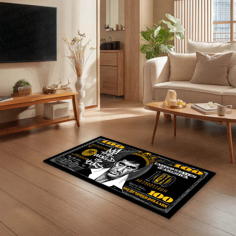 Tony Montana King Dollar Flat Rug | Wealth & Success flat rug