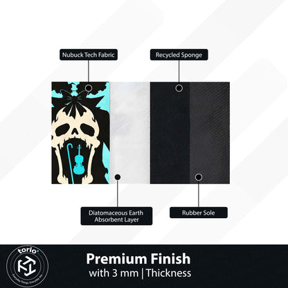 One Piece Brook Soul King Area Flat Rug | Soul Solid Blue Flame Skeleton Anime Design | Premium Anti-Slip Flat Area Flat Rug