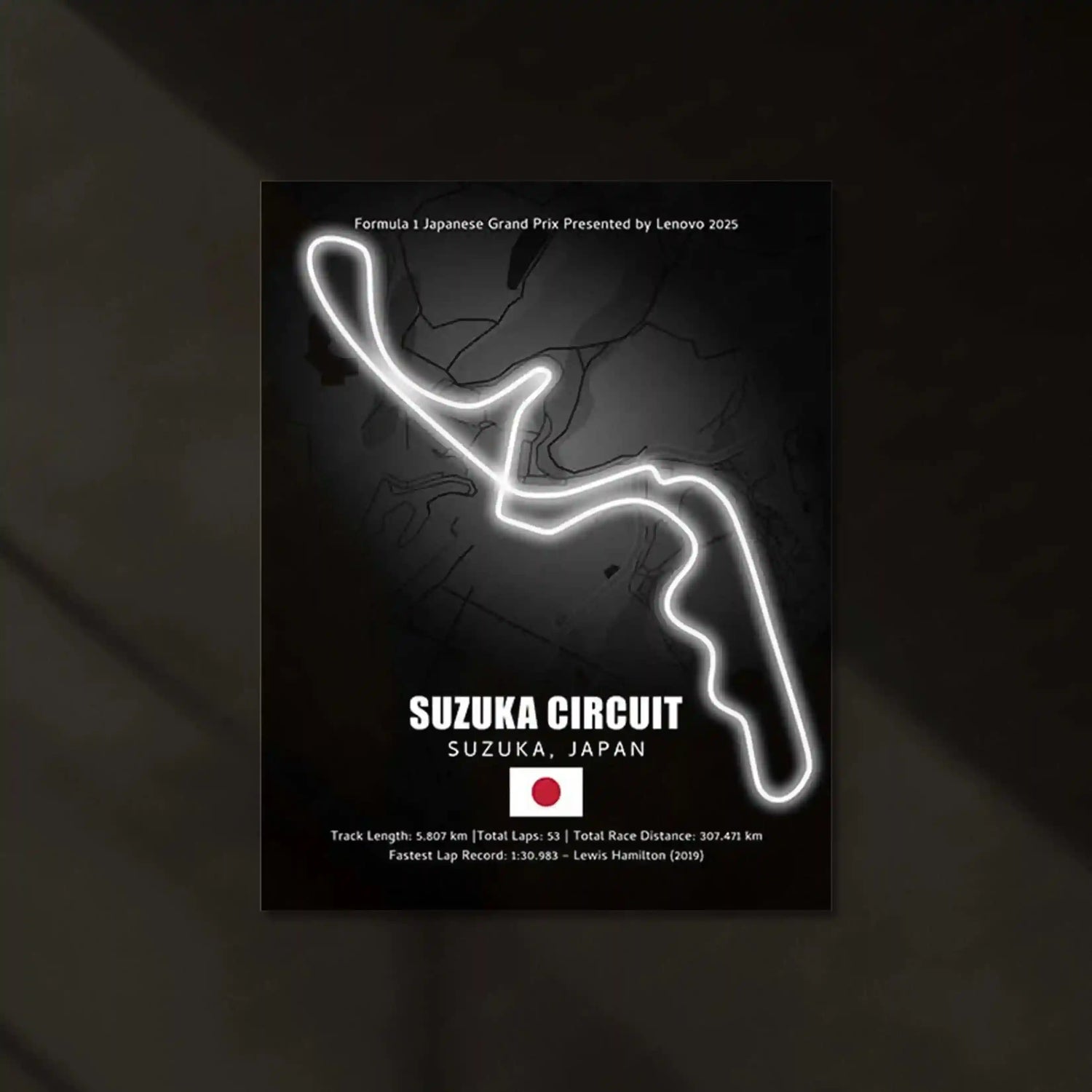 LED | 🇯🇵 Suzuka Circuit Neon LED Metal Poster – Glowing Japanese F1 Track Wall Art - TURTLEWINGS