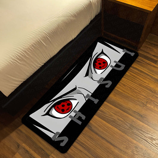 Shisui Uchiha Mangekyō Sharingan Eye Anime Floor Mat | Anti-Slip Printed Flat Rug for Bedroom, Gaming Room & Anime Decor | TORIO