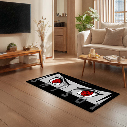Shisui Uchiha Mangekyō Sharingan Eye Anime Floor Mat | Anti-Slip Printed Flat Rug for Bedroom, Gaming Room & Anime Decor | TORIO
