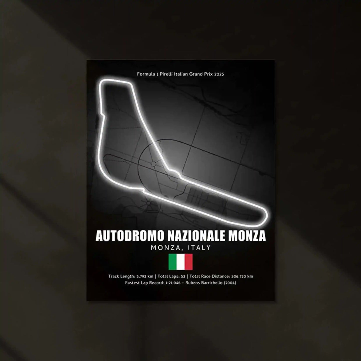 LED | 🇮🇹 Monza Circuit Neon LED Metal Poster – Glowing Temple of Speed Wall Art (Italy F1 Track) - TURTLEWINGS