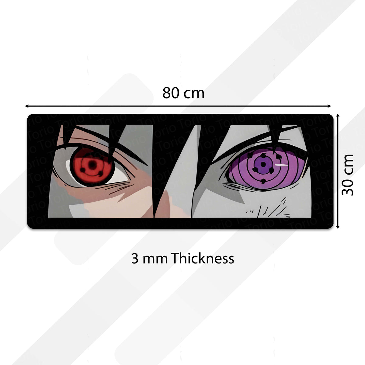 Naruto Shippuden Sharingan & Rinnegan Eyes Floor Mat | Uchiha Anime Eye Art Flat Rug | Anti-Slip 3mm Absorbent Floor Mat for Bathroom, Bedroom, Gaming Room & Otaku Decor