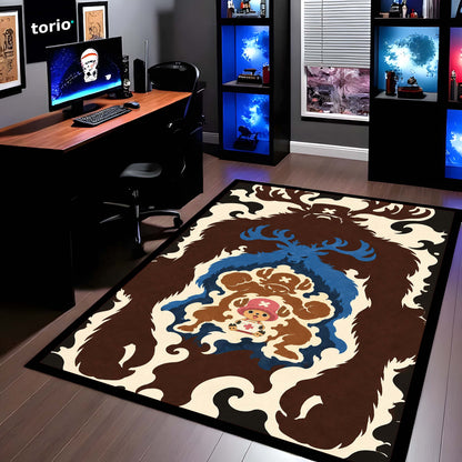 One Piece Tony Tony Chopper Area Flat Rug | Monster Point & Reindeer Transformation Anime Design | Premium Anti-Slip Flat Area Flat Rug