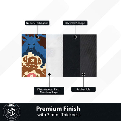One Piece Tony Tony Chopper Area Flat Rug | Monster Point & Reindeer Transformation Anime Design | Premium Anti-Slip Flat Area Flat Rug