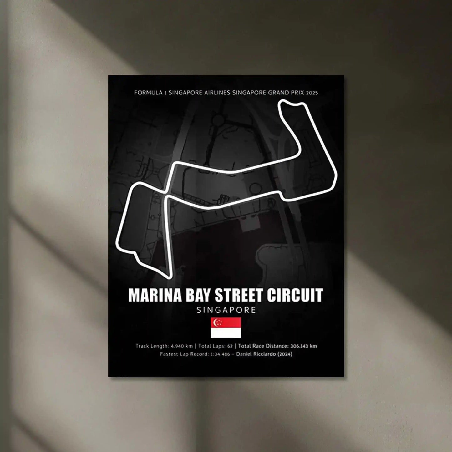 LED | 🌃 Marina Bay Street Circuit Neon LED Metal Poster – Singapore Night Race Glowing Wall Art - TURTLEWINGS