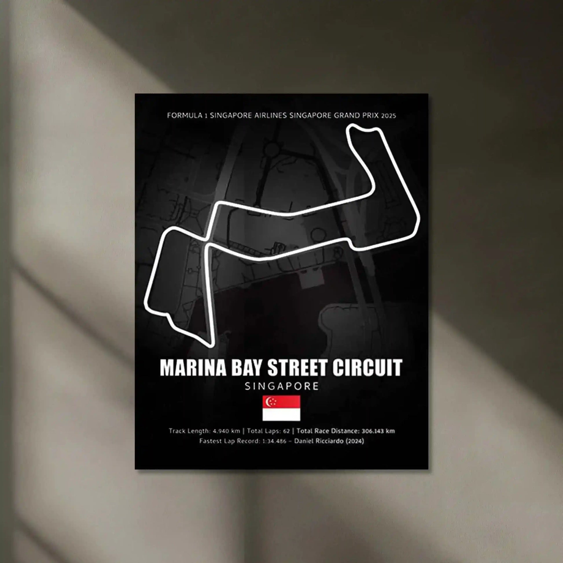 LED | 🌃 Marina Bay Street Circuit Neon LED Metal Poster – Singapore Night Race Glowing Wall Art - TURTLEWINGS