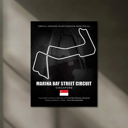 LED | 🌃 Marina Bay Street Circuit Neon LED Metal Poster – Singapore Night Race Glowing Wall Art - TURTLEWINGS