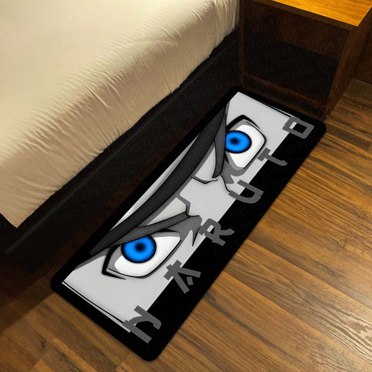 Naruto Blue Eyes Floor Mat | Naruto Uzumaki Anime Eye Art Flat Rug | Anti-Slip 3mm Absorbent Floor Mat for Bedroom, Gaming Room, Bathroom & Otaku Decor