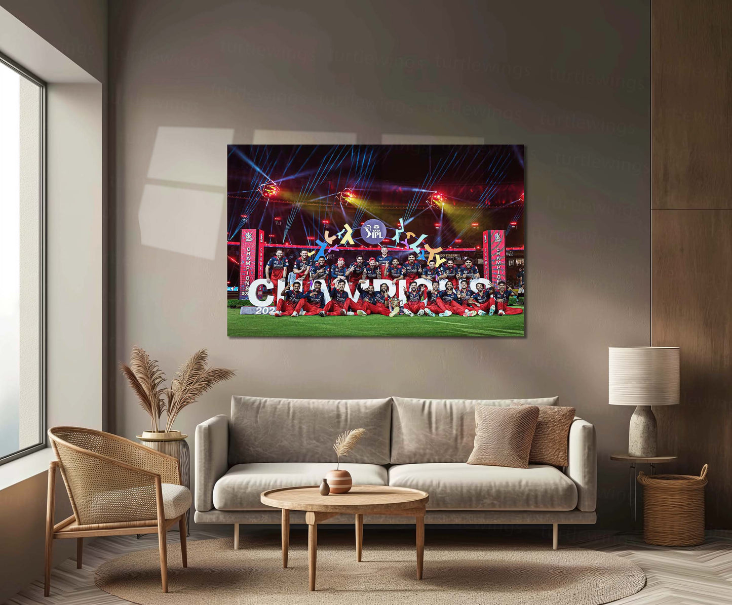 RCB Champion Celebration Metal Poster | IPL 2026 Trophy Winning Cricket Wall Art for Fans 02