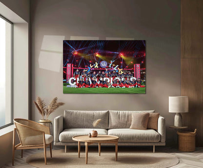 RCB Champion Celebration Metal Poster | IPL 2026 Trophy Winning Cricket Wall Art for Fans 02