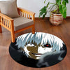 Ken Kaneki Tokyo Ghoul Circular Floor Mat (3 mm Thick) | Anti-Slip Printed Round Anime Flat Rug for Bedroom, Gaming Room & Otaku Decor | TORIO