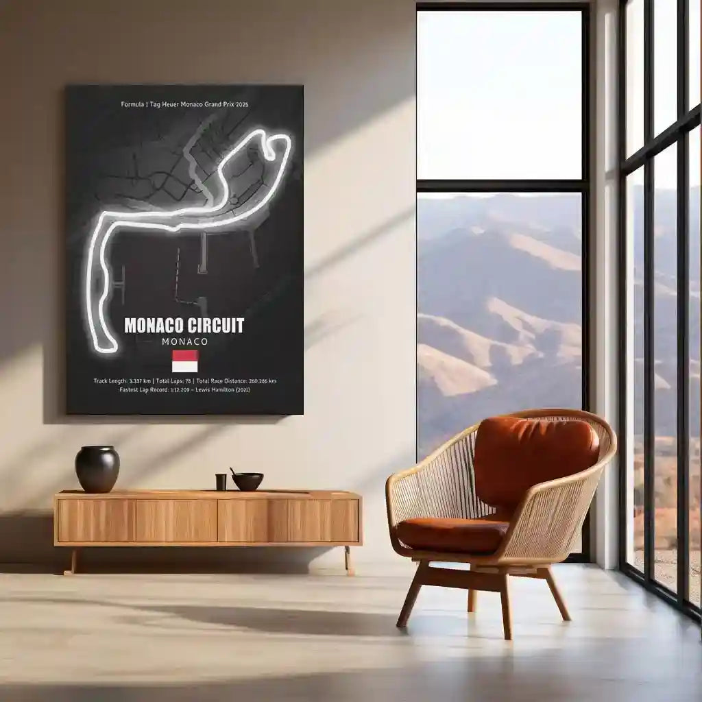 LED | 🏎️ Monza Circuit Neon LED Metal Poster – Glowing Temple of Speed Wall Art - TURTLEWINGS