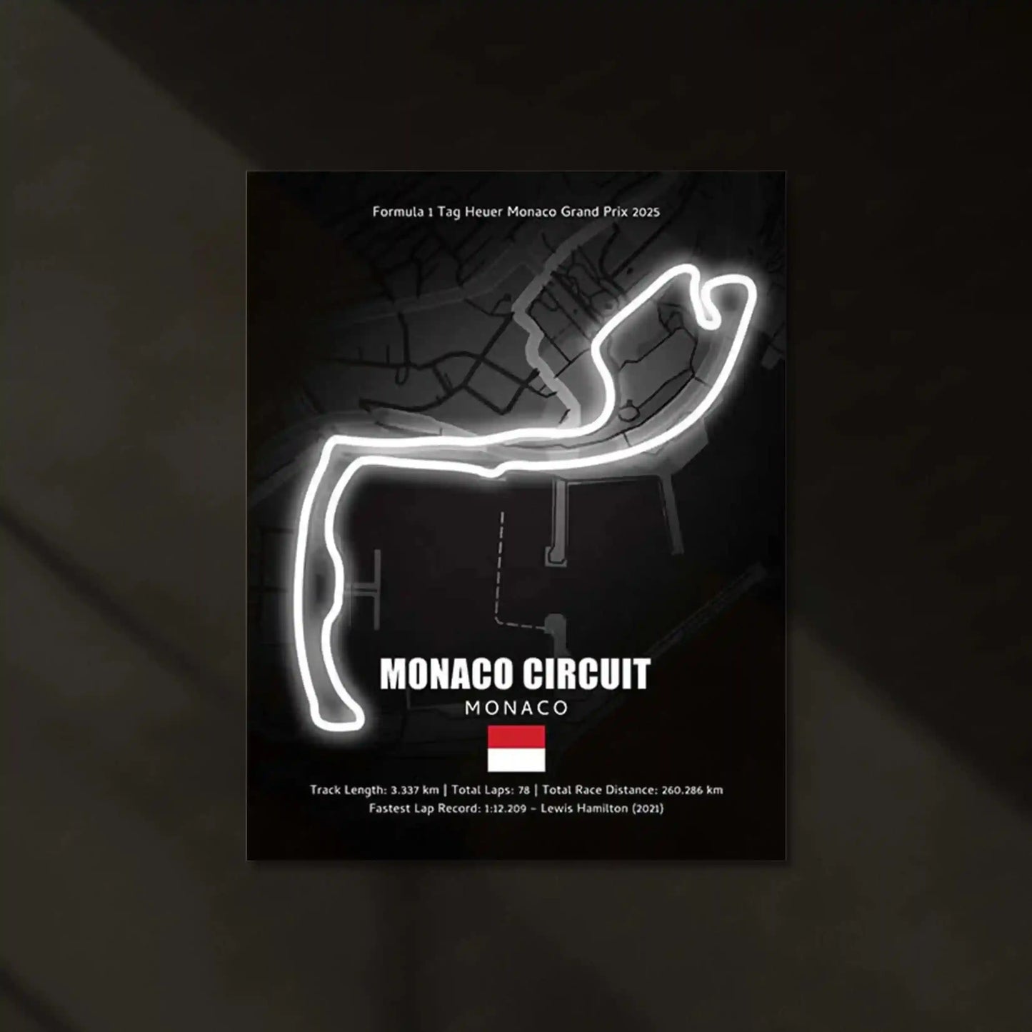 LED | 🏎️ Monza Circuit Neon LED Metal Poster – Glowing Temple of Speed Wall Art - TURTLEWINGS