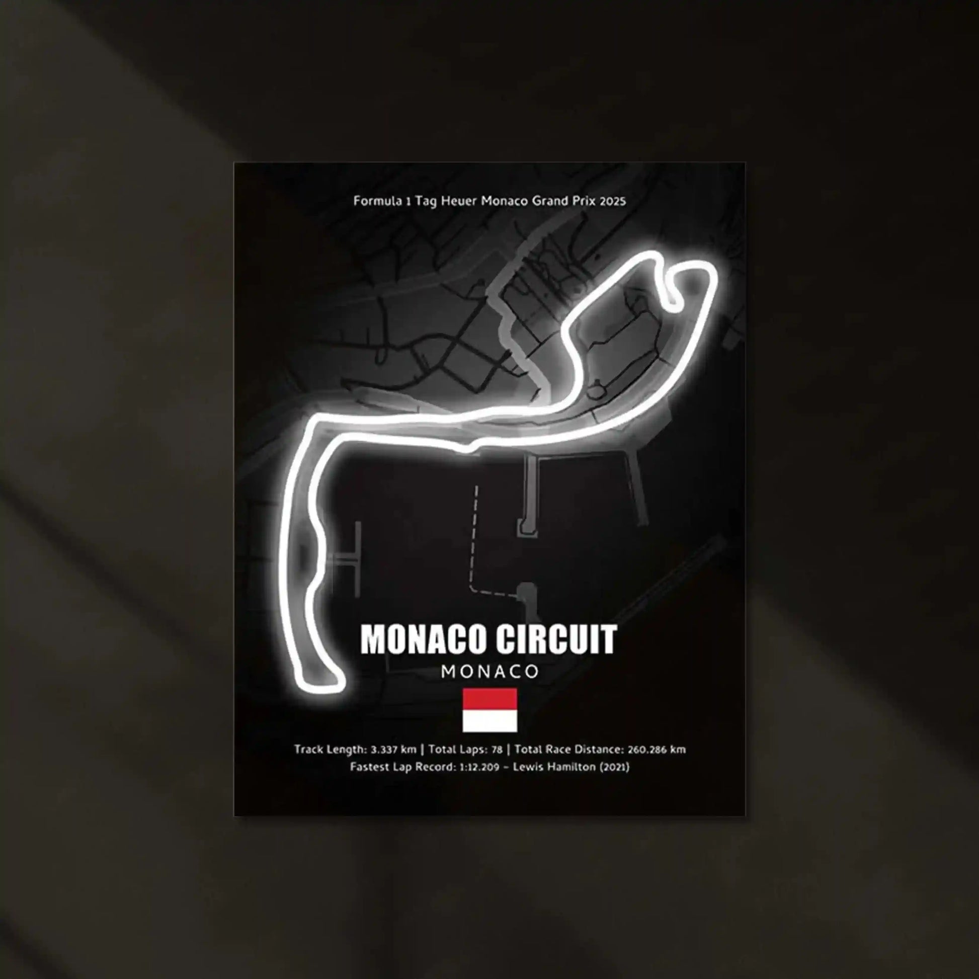 LED | 🏎️ Monza Circuit Neon LED Metal Poster – Glowing Temple of Speed Wall Art - TURTLEWINGS