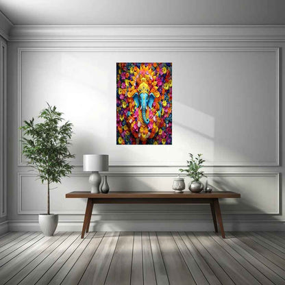 Ganpati Metal Poster | Lord Ganesha Spiritual Wall Art 3 - TURTLEWINGS