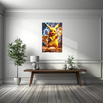 Pikachu Metal Poster ppokemonn - TURTLEWINGS