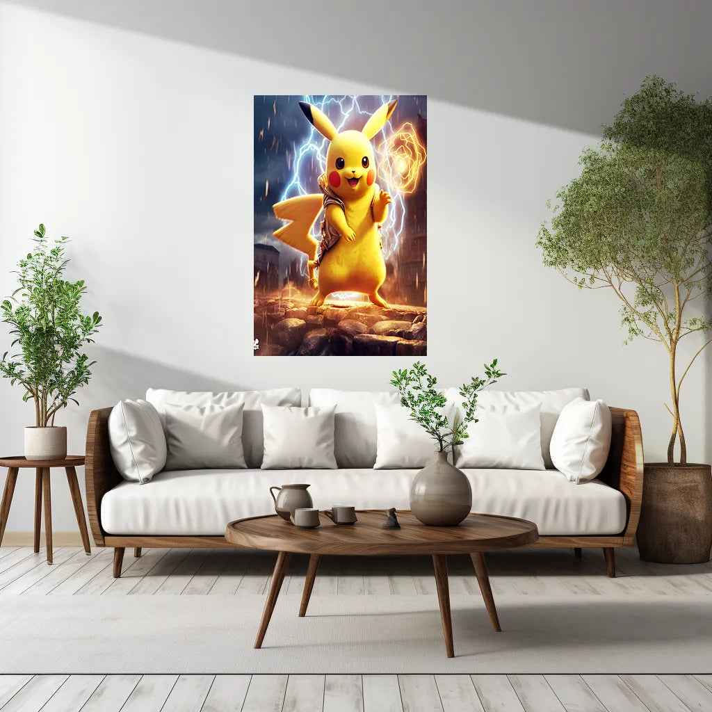 Pikachu Metal Poster ppokemonn - TURTLEWINGS