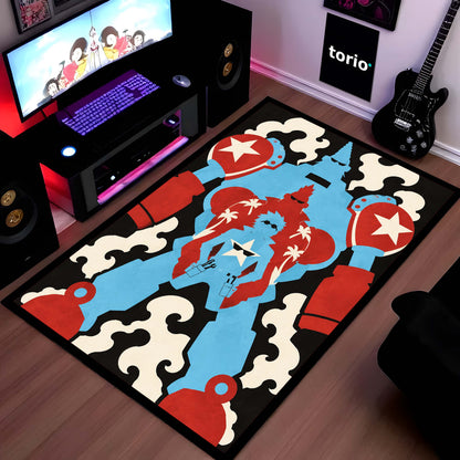 One Piece Franky General Franky Flat Area Flat Rug | Cyborg Robot Transformation Anime Design | Premium Anti-Slip Flat Rug
