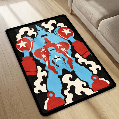 One Piece Franky General Franky Flat Area Flat Rug | Cyborg Robot Transformation Anime Design | Premium Anti-Slip Flat Rug
