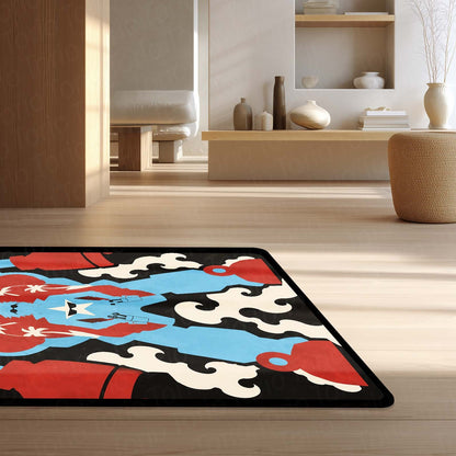 One Piece Franky General Franky Flat Area Flat Rug | Cyborg Robot Transformation Anime Design | Premium Anti-Slip Flat Rug
