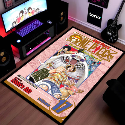 One Piece Monkey D. Luffy Floor Mat | Manga Cover Anime Flat Rug | Anti-Slip 3mm Absorbent Floor Mat for Gaming Room, Bedroom & Otaku Setup