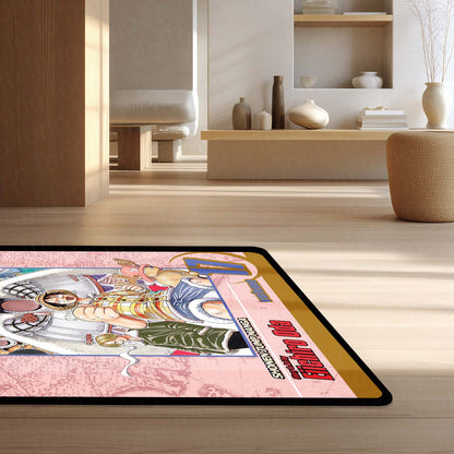 One Piece Monkey D. Luffy Floor Mat | Manga Cover Anime Flat Rug | Anti-Slip 3mm Absorbent Floor Mat for Gaming Room, Bedroom & Otaku Setup