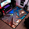 Blue-Haired Saiyan Warrior Area Flat Rug | Anime Power-Up Area Flat Rug | Premium Gaming & Bedroom Decor Flat Rug