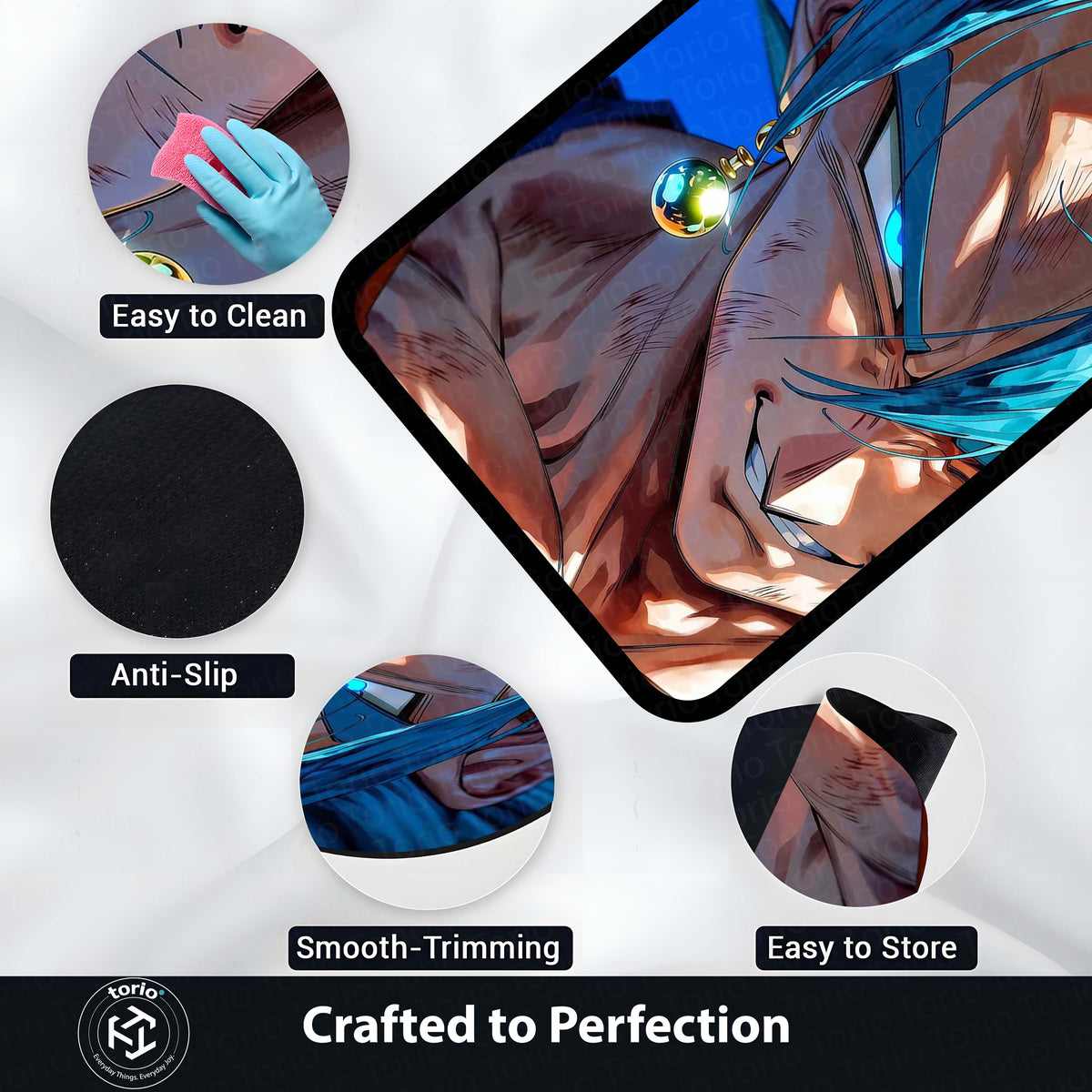 Blue-Haired Saiyan Warrior Area Flat Rug | Anime Power-Up Area Flat Rug | Premium Gaming & Bedroom Decor Flat Rug