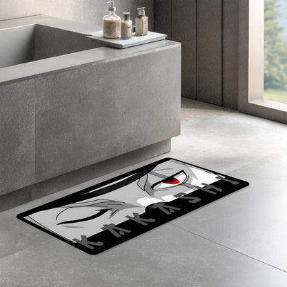 Naruto Kakashi Sharingan Eye Floor Mat | Dark Anime Eye Art Flat Rug | Anti-Slip 3mm Absorbent Floor Mat for Bathroom, Bedroom, Gaming Room & Otaku Decor