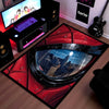 Spider-Man Mask Reflection Area Flat Rug | Superhero Cityscape Area Flat Rug | Premium Comic-Inspired Gaming & Bedroom Decor Flat Rug