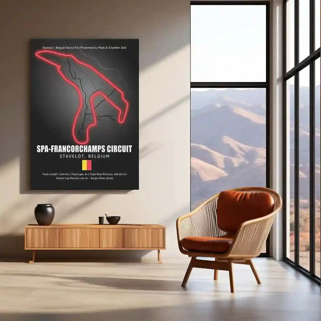 LED | 🏁 Spa-Francorchamps Circuit Neon LED Metal Poster – Legendary Belgium F1 Track Wall Art - TURTLEWINGS