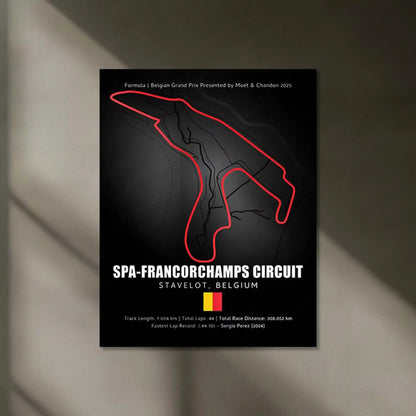 LED | 🏁 Spa-Francorchamps Circuit Neon LED Metal Poster – Legendary Belgium F1 Track Wall Art - TURTLEWINGS