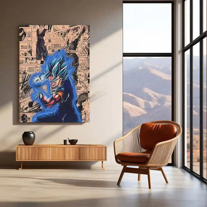 Dragon Ball Z Neon LED Frame | Super Saiyan Blue Warrior Wall Art | Anime Power Decor - TURTLEWINGS