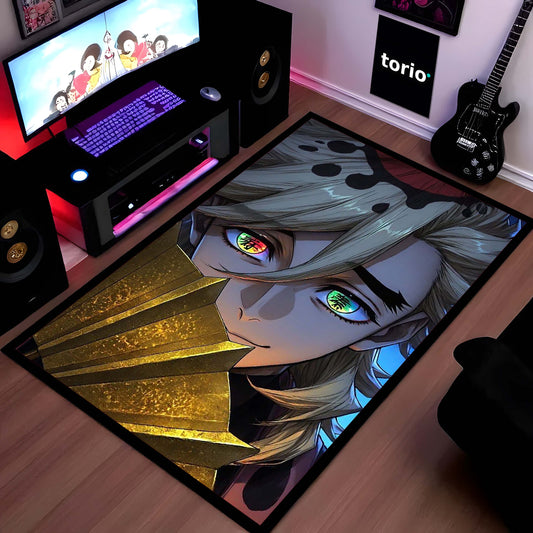 Upper Moon Demon Area Flat Rug | Anime Villain Area Flat Rug | Premium Manga-Inspired Gaming & Bedroom Decor Flat Rug