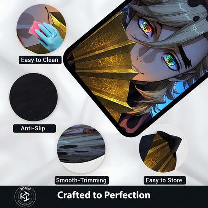 Upper Moon Demon Area Flat Rug | Anime Villain Area Flat Rug | Premium Manga-Inspired Gaming & Bedroom Decor Flat Rug
