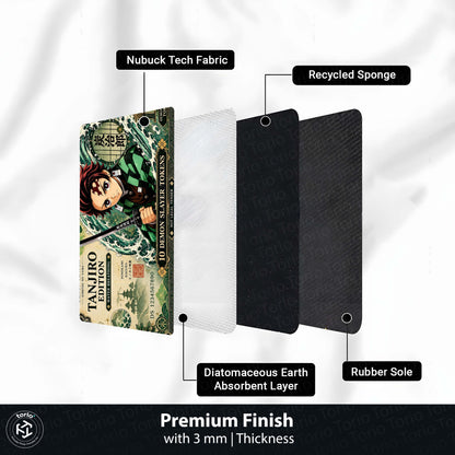 Demon Slayer Tanjiro Kamado Flat Rug | Japanese Anime Currency Note Design | Premium Anti-Slip Flat Rug