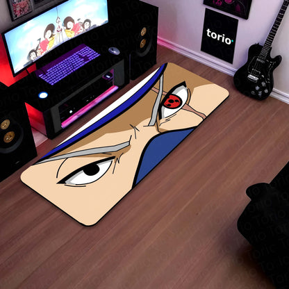 Kakashi Hatake Sharingan Eye Anime Floor Mat | Anti-Slip Printed Flat Rug for Bedroom, Gaming Room & Anime Decor | TORIO